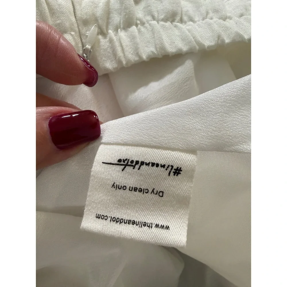 Line + Dot Womens White Linen Tomato Print Mini Skirt LS5191Y Large